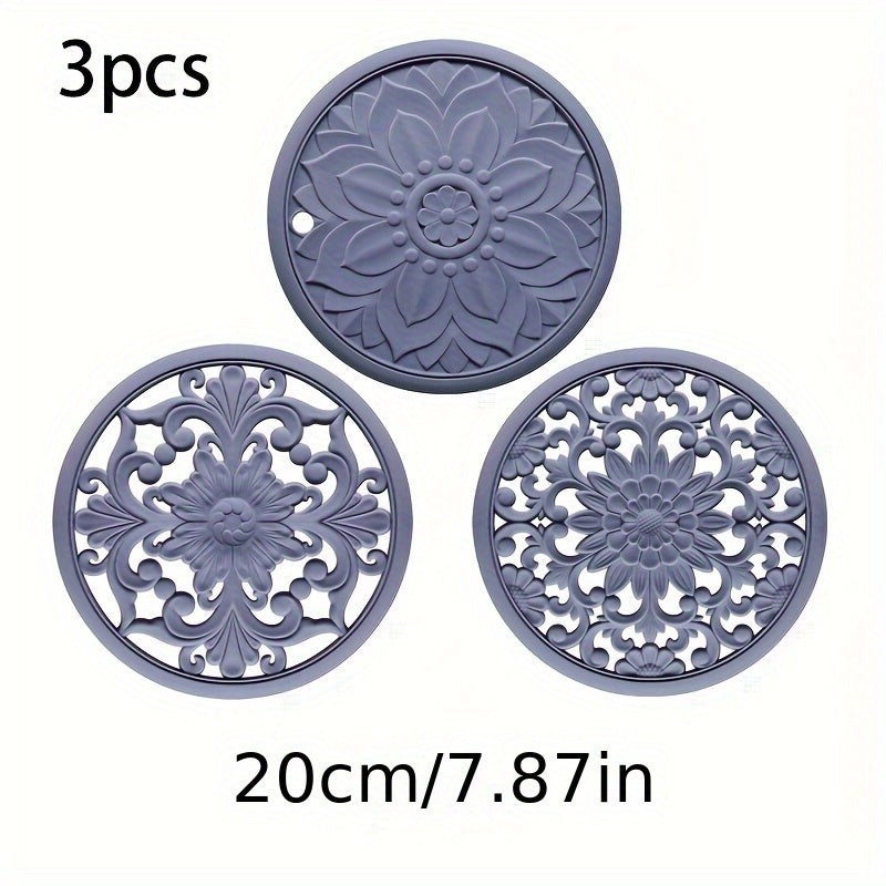 Heat Resistant Silicone Trivet Mat Set 1