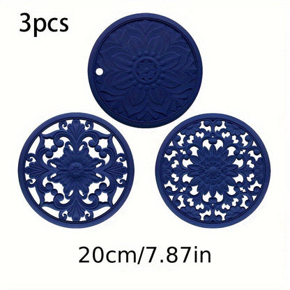 Heat Resistant Silicone Trivet Mat Set 3