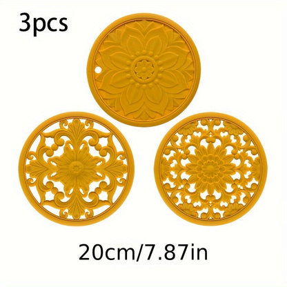 Heat Resistant Silicone Trivet Mat Set 5