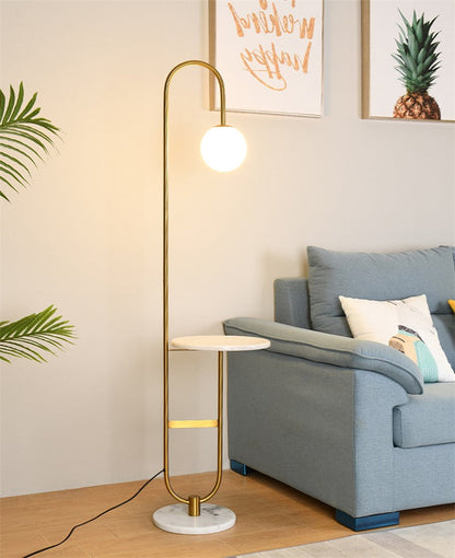 NordicGlow - Floor Lamp with Side Table