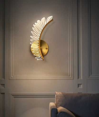 AngelGlow - Golden Winged Wall Lamp