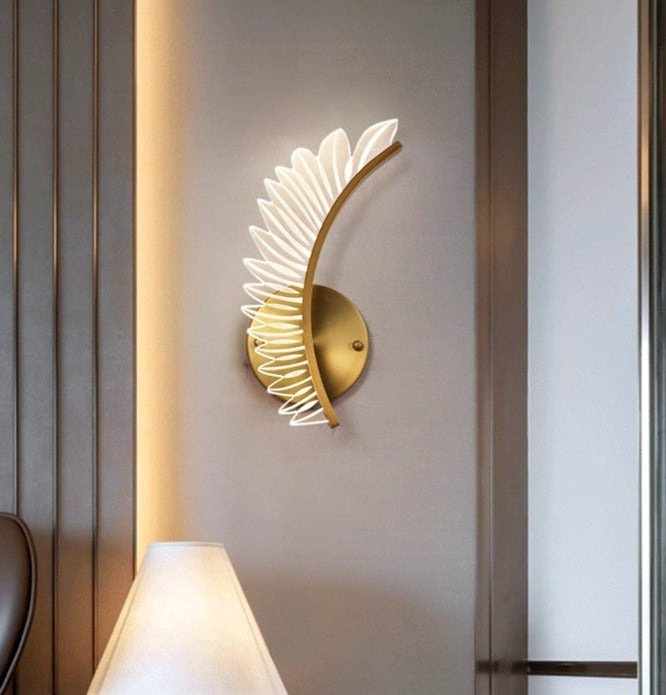 AngelGlow - Golden Winged Wall Lamp
