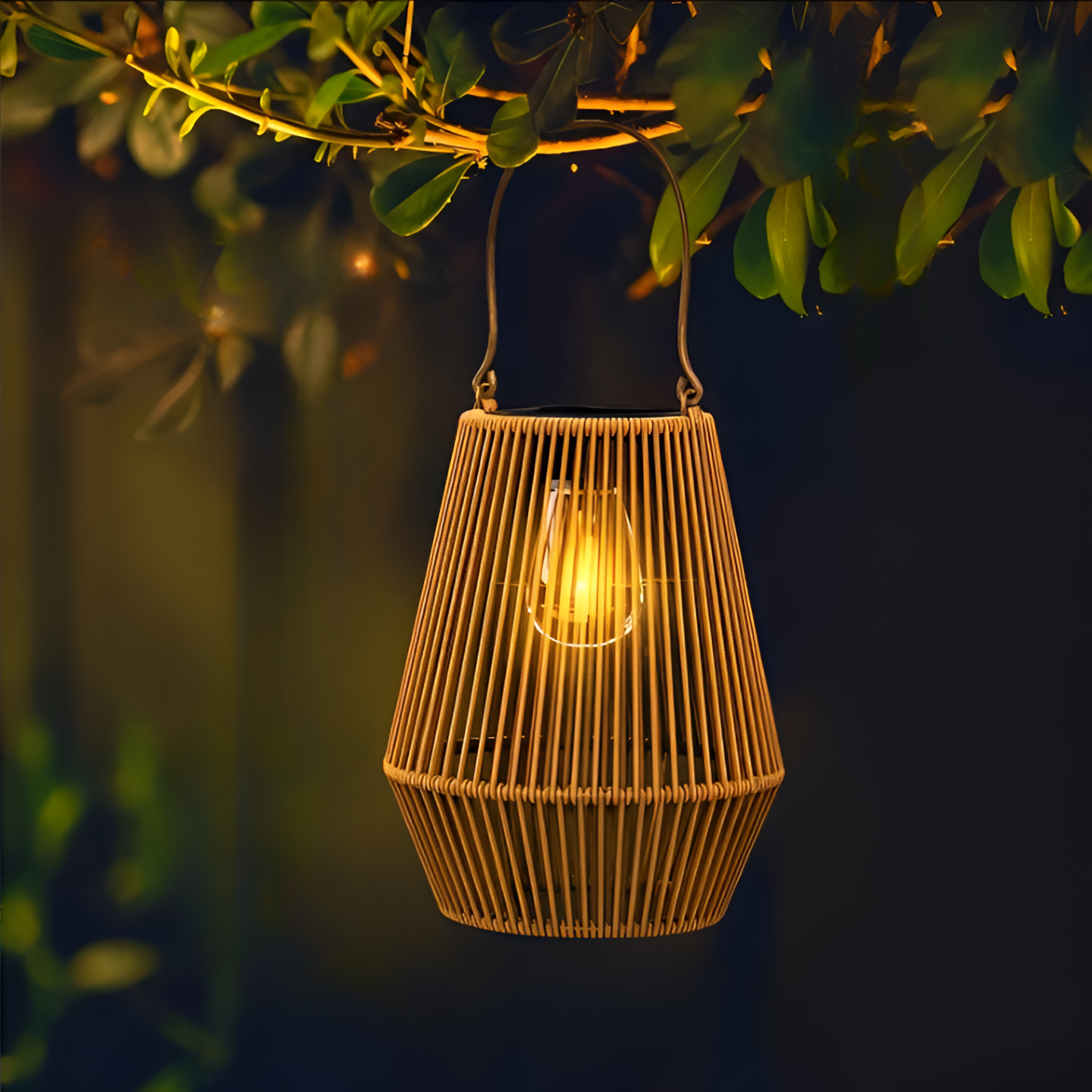 Elegant Solar Bamboo Outdoor Lantern - Waterproof Garden Lanterns for Cozy Ambiance-6