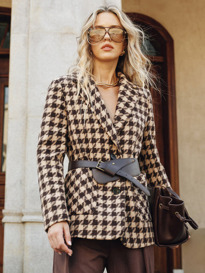 Houndstooth Belted Blazer 4