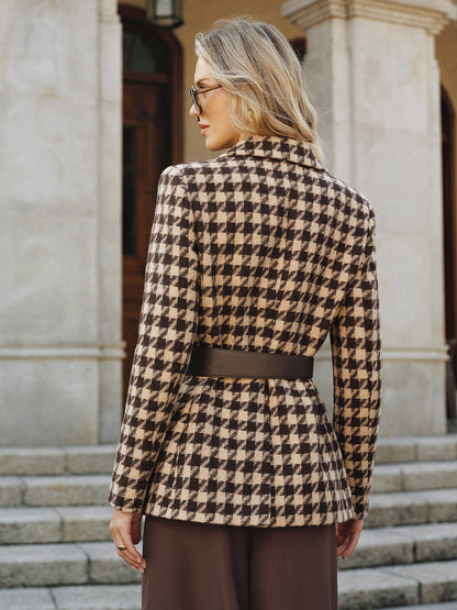 Houndstooth Belted Blazer 5