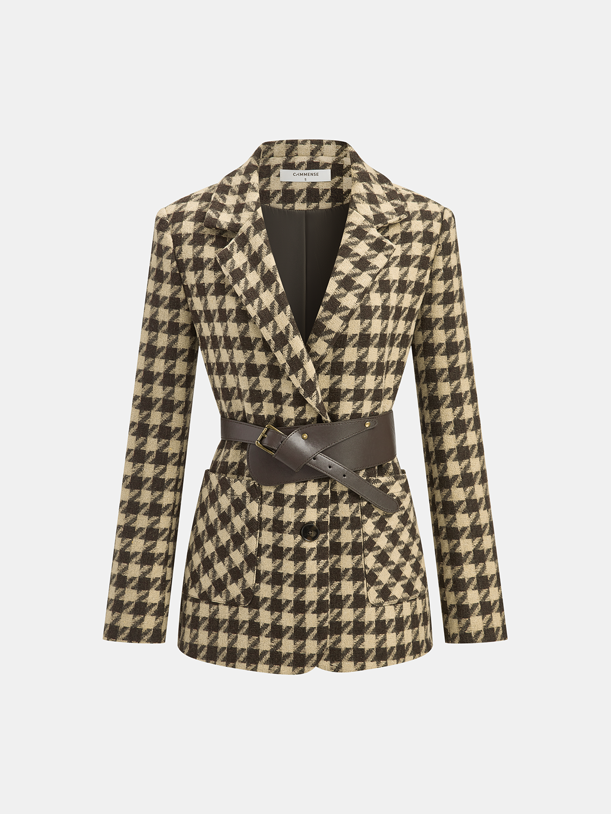 Houndstooth Belted Blazer 7