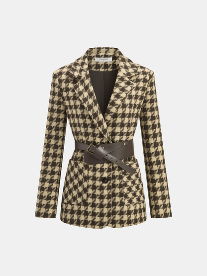 Houndstooth Belted Blazer 7