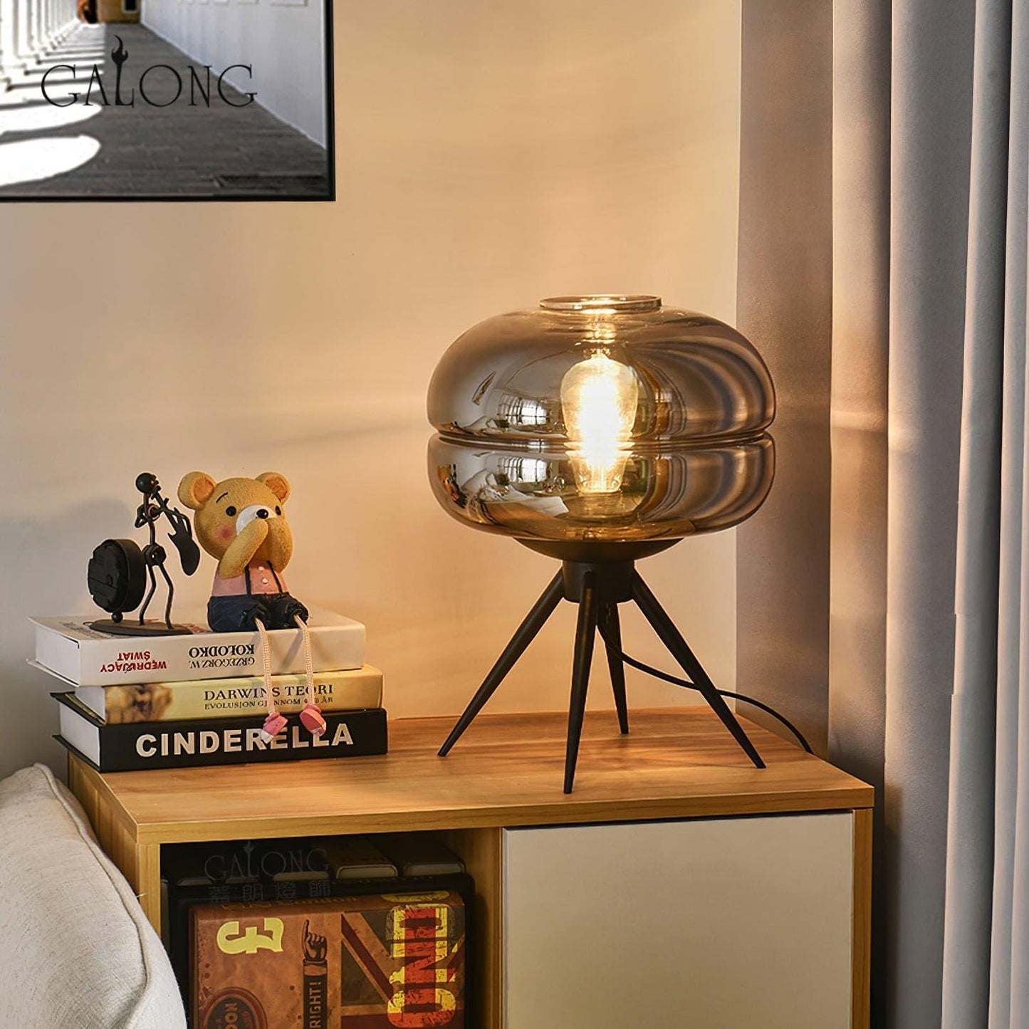 GlowJar - Lampe de table LED avec boîtier en verre et lueur chaleureuse