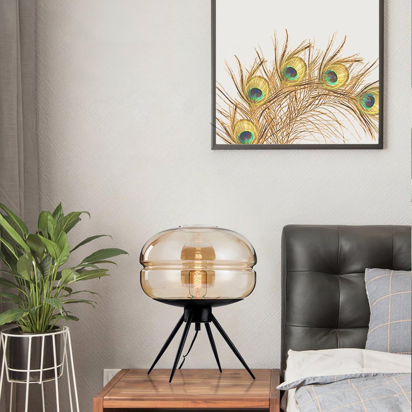 GlowJar - Lampe de table LED avec boîtier en verre et lueur chaleureuse