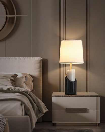 BrassAura – Marble Table Lamp with Luxe Brass Finish