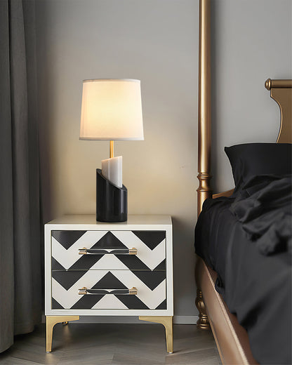 BrassAura – Marble Table Lamp with Luxe Brass Finish