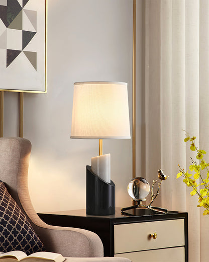 BrassAura – Marble Table Lamp with Luxe Brass Finish