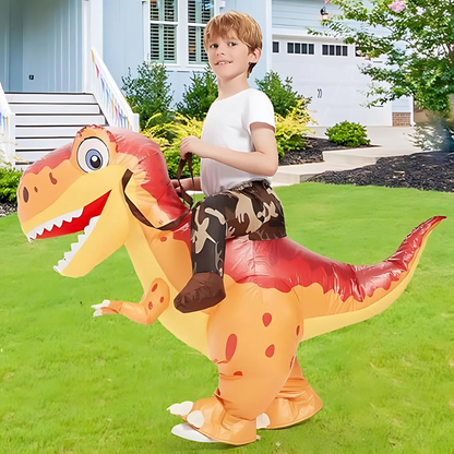 Kids Inflatable Halloween Dinosaur Costume | Ride-On T-Rex with Fan 0