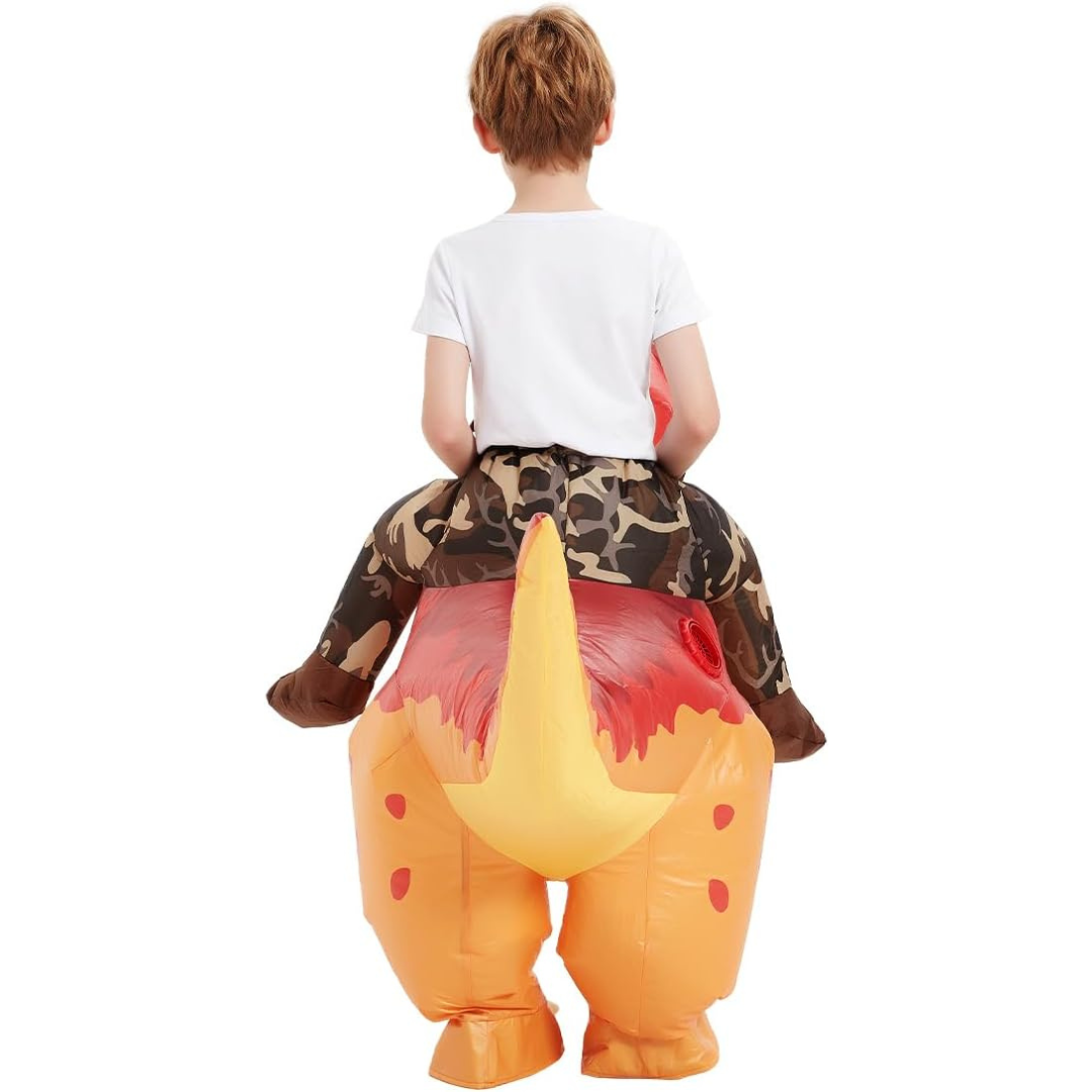Kids Inflatable Halloween Dinosaur Costume | Ride-On T-Rex with Fan 2