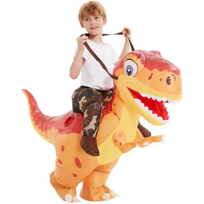 Kids Inflatable Halloween Dinosaur Costume | Ride-On T-Rex with Fan 3