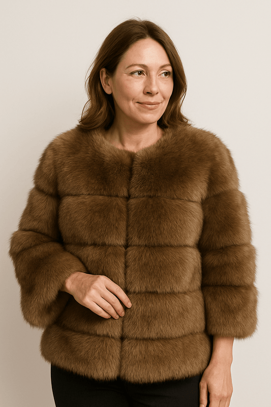 Kirsten Faux Fur Jacket Fluffy Short 0