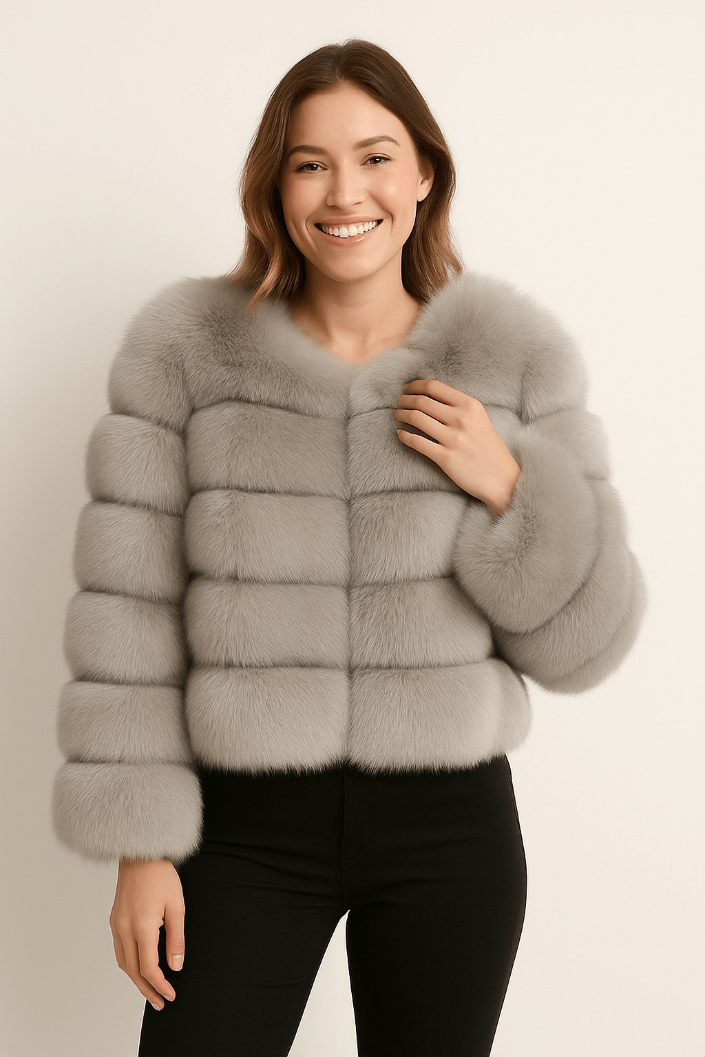 Kirsten Faux Fur Jacket Fluffy Short 10