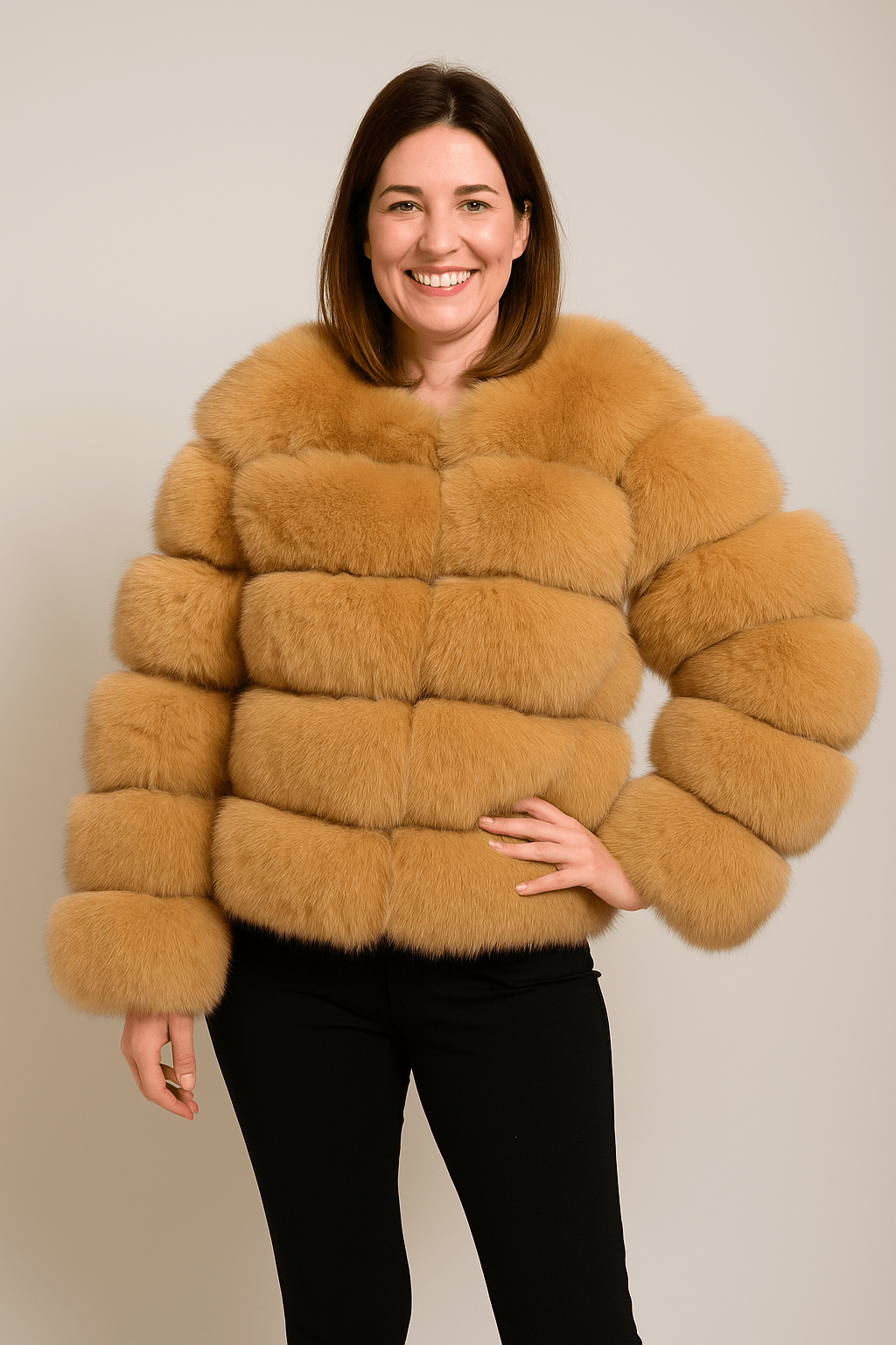 Kirsten Faux Fur Jacket Fluffy Short 16