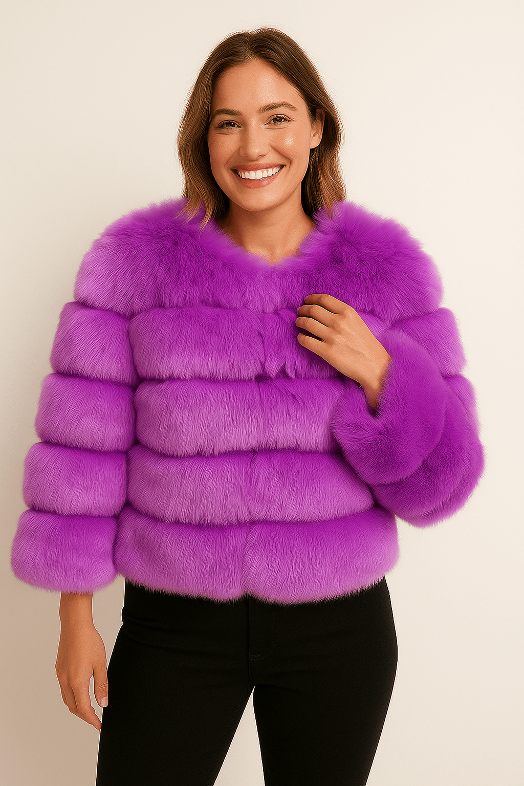 Kirsten Faux Fur Jacket Fluffy Short 19