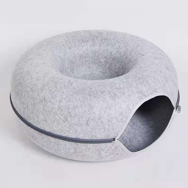 Variant image for Cozy Donut Cat Bed – Plush Material, Anti-Slip Base, 20-Inch Diameter, Ideal for Relaxation and Play-3