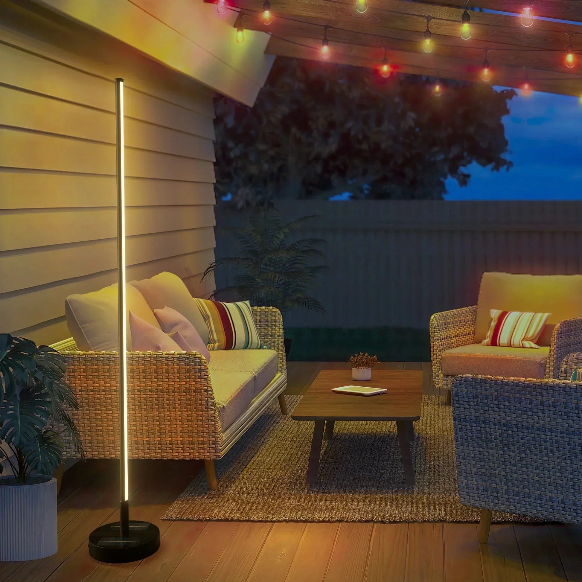 Modern Outdoor Solar Lights - Stylish Solar-Powered Garden Lamp with Wireless Charging-1