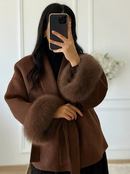 Lace-Up Elegance Women's Coat – Stylish Winter Coat for Chic Looks, Multiple Sizes Available 6