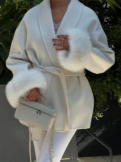 Lace-Up Elegance Women's Coat – Stylish Winter Coat for Chic Looks, Multiple Sizes Available 8