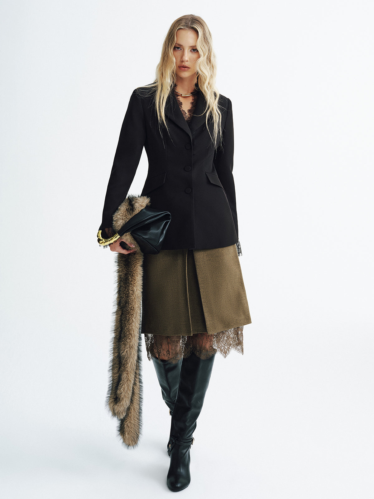 Lace Detail Fitted Blazer 2