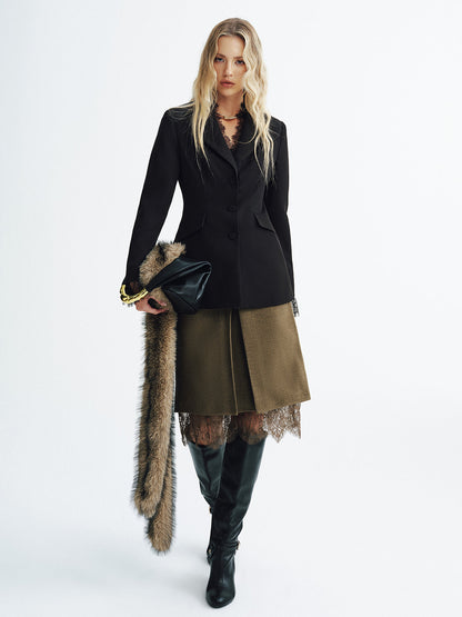 Lace Detail Fitted Blazer 2