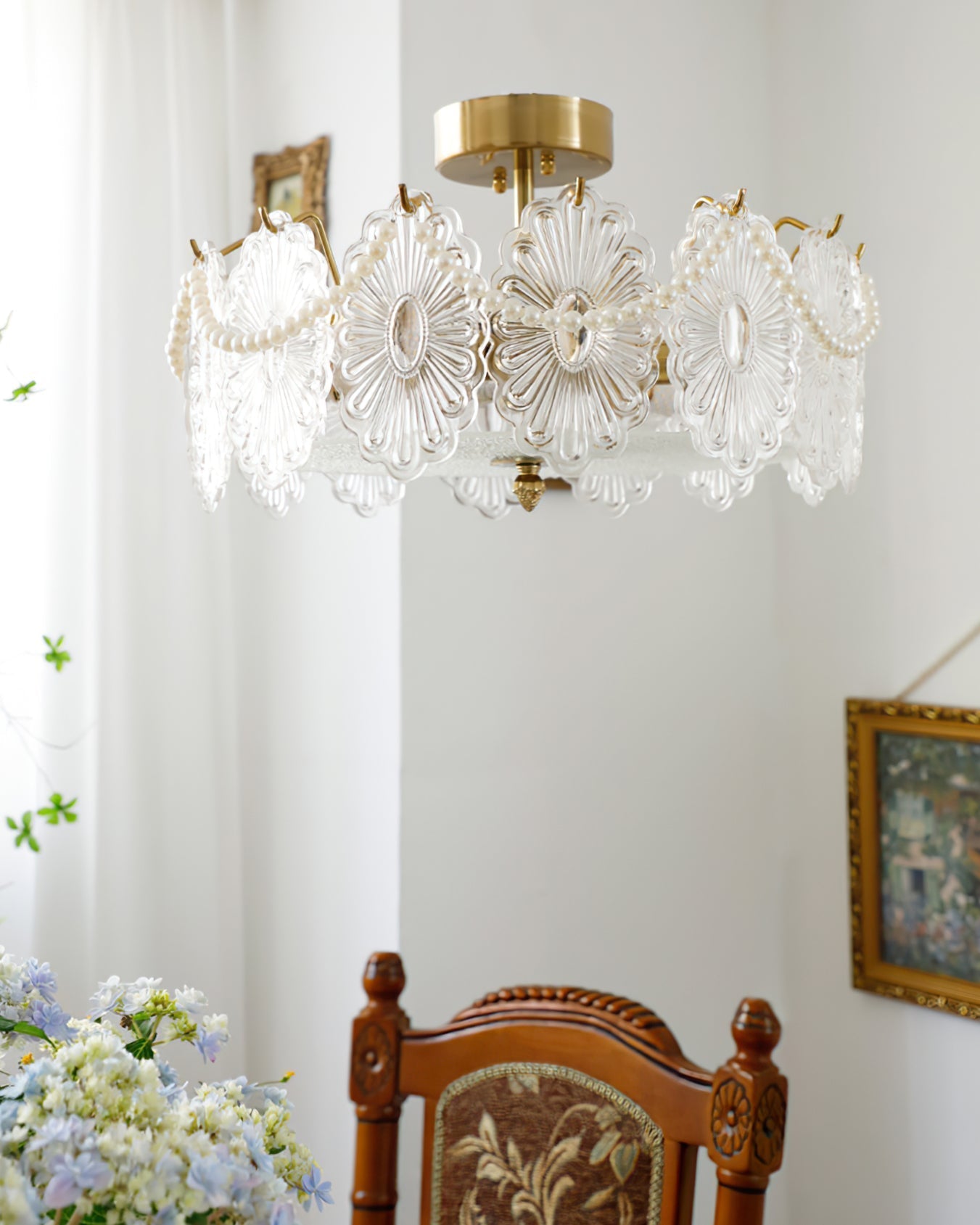 LuxeLamina - Lámpara de Techo con Vidrio Transparente y Brillo Acogedor