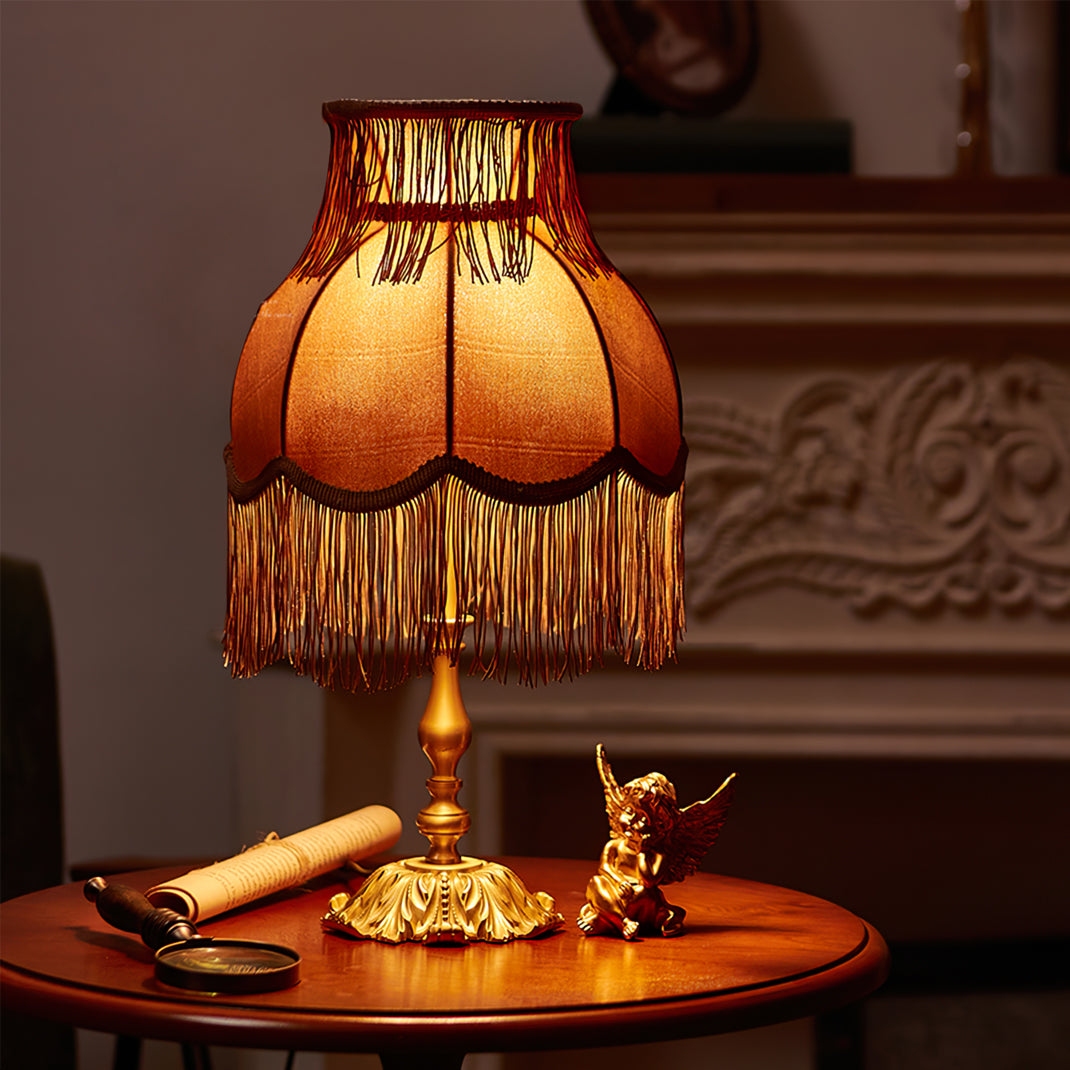 ElegantFringe – Modern Brass Lamp with Tassels