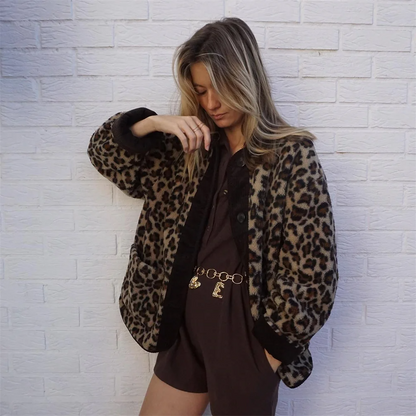Leah | Leopard print O-neck jacket 4