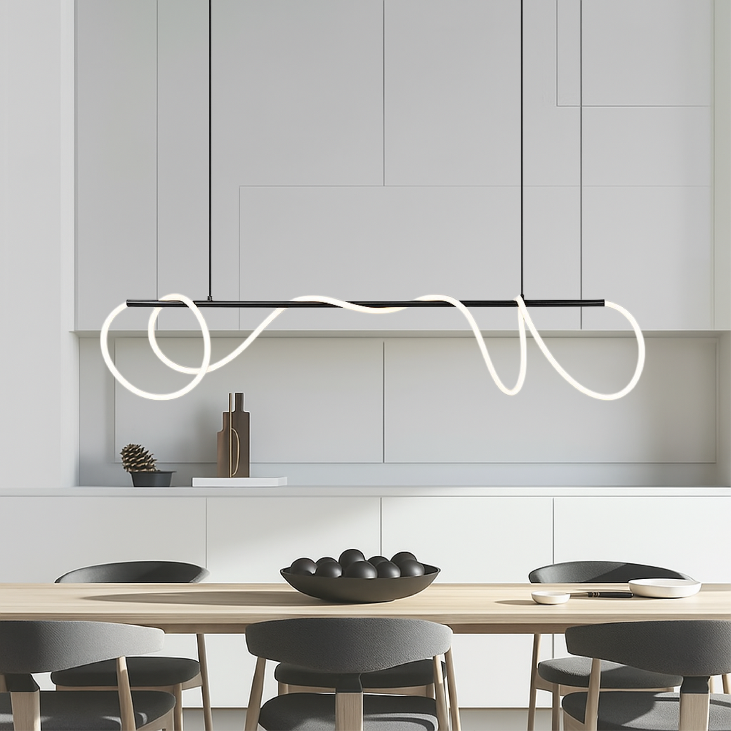 Linear kitchen table pendant lamp 3
