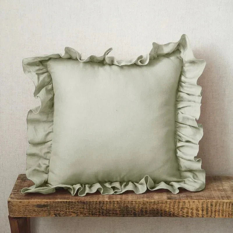LinenRuffle | Elegant Soft Textured Decorative Pillow Cover 0