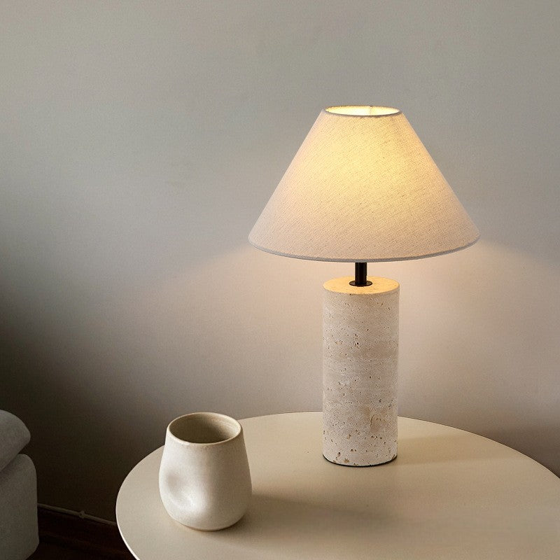 Lorie Marble + Linen Table Lamp 0