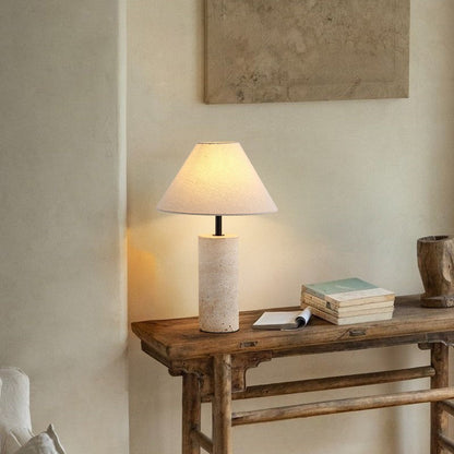 Lorie Marble + Linen Table Lamp 2