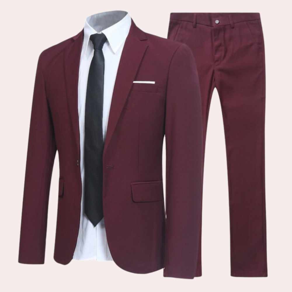 Lucas Men's Slim Fit Summer Suit - Stylish Wedding Suit for Men, Blazer & Pants Set-4
