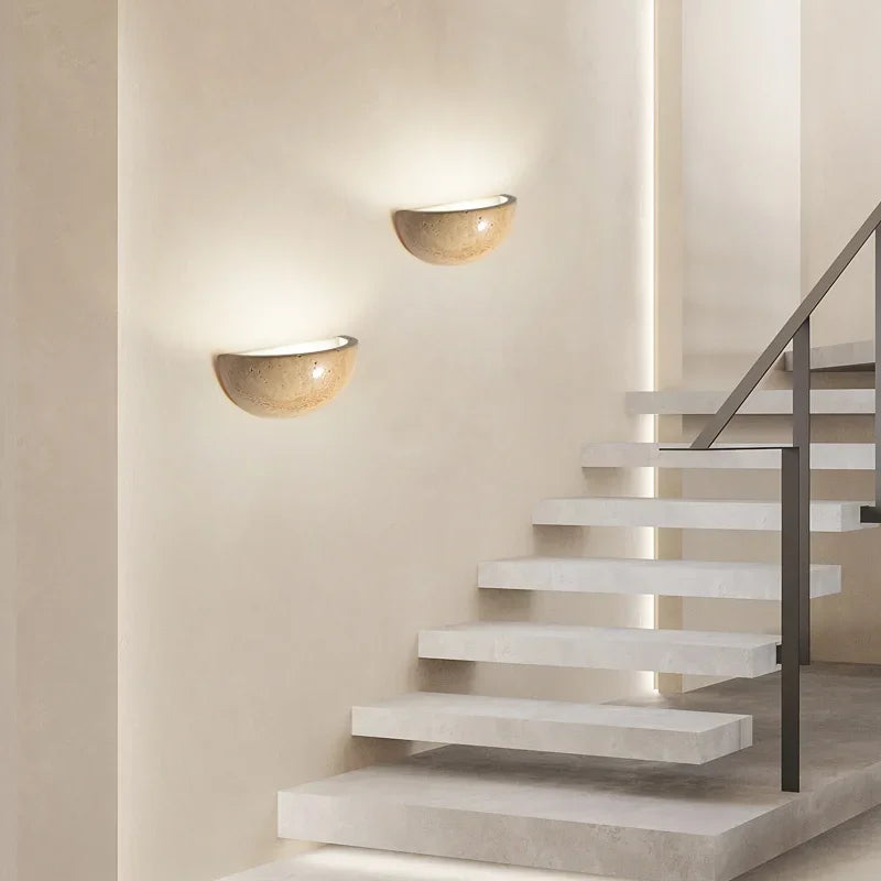 LumenStone | Elegant Natural Stone Wall Sconce Light for Cozy Ambiance 4