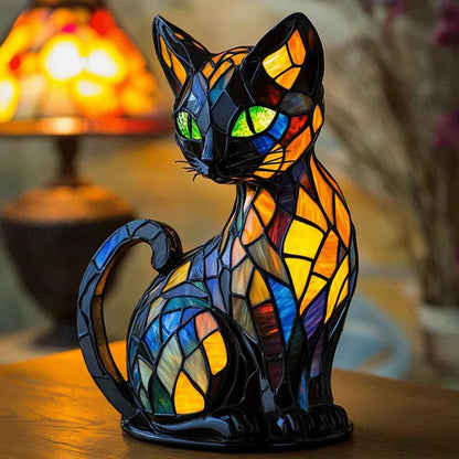 LumiPaws | Stained Glass Cat Table Lamp – Artistic Ambient Light for Home Décor 0