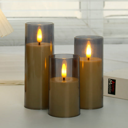 LuminaGlow | Elegant Remote-Controlled Flameless Candle Holder Set 2