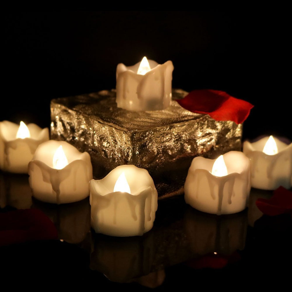 LuminaGlow | Elegant Safe Flameless LED Tea Light Candle Holders Set 2