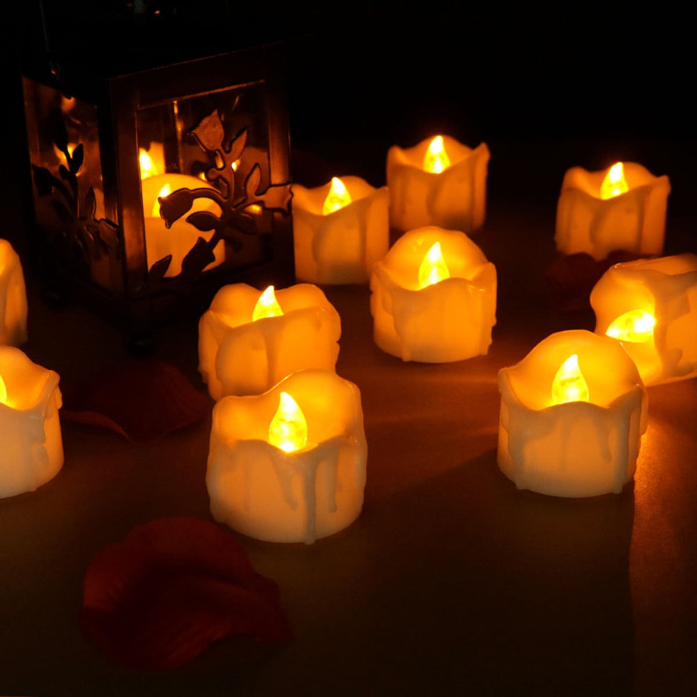 LuminaGlow | Elegant Safe Flameless LED Tea Light Candle Holders Set 4