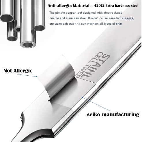 Lunaria | Precision Ultra Slim Stainless Steel Tweezers for Flawless Skin 6