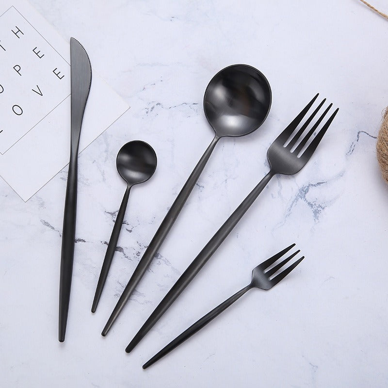 LuxeSteel | Elegant Modern Minimalist Cutlery Set in Timeless Colors 2