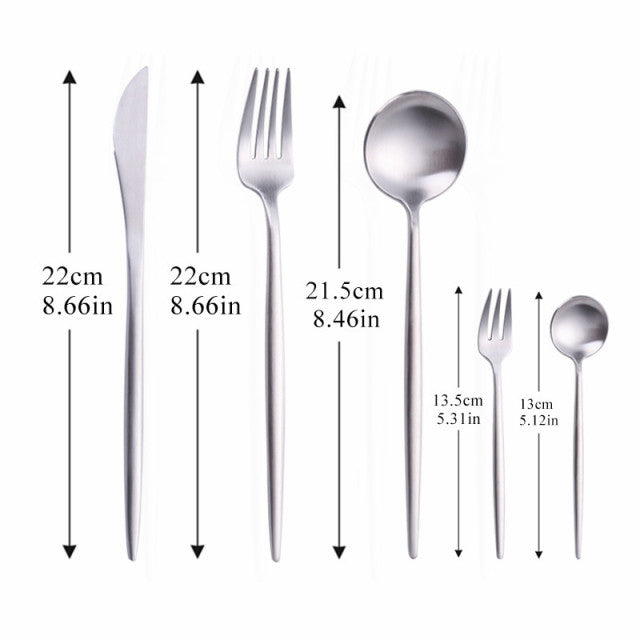 LuxeSteel | Elegant Modern Minimalist Cutlery Set in Timeless Colors 5