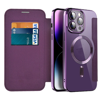LuxiCase | Sleek Elegant Magnetic Leather Flip Phone Case for iPhone 11-14 2