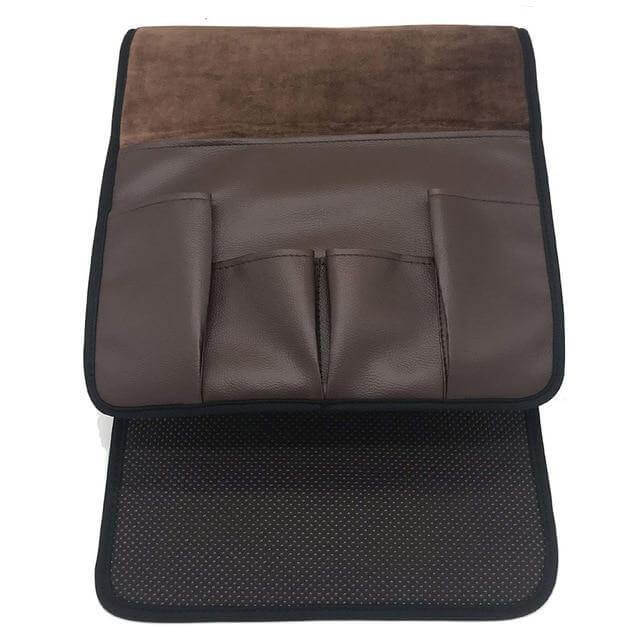 LuxorLeather | Stylish Durable PU Leather Armrest Organizer with 5 Pockets 8