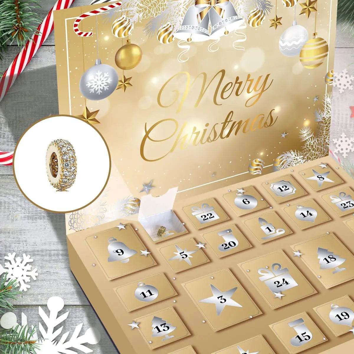 LuxuriaGift | Elegant Luxury Gold Advent Calendar with 24 Surprising Treats 4