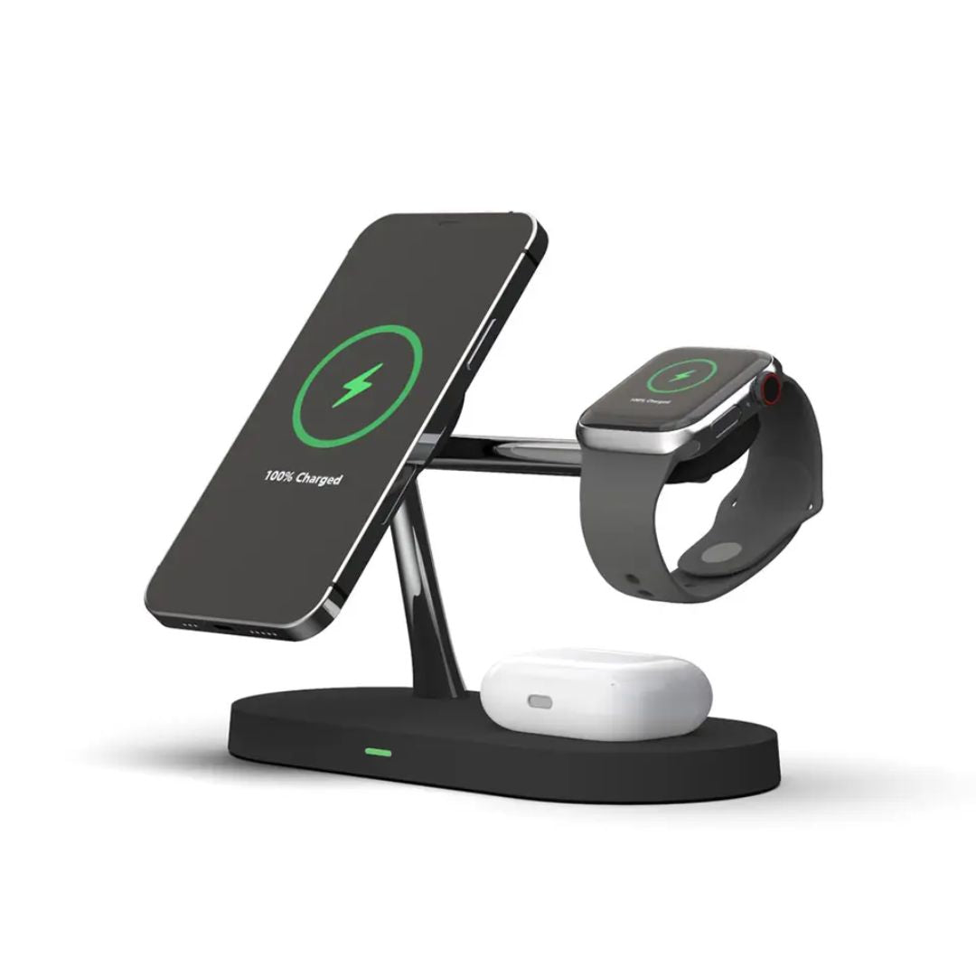 3-in-1 Wireless Charger for Smartphone, Smartwatch, and Earbuds – Fast Charging Station with Modern Design-2