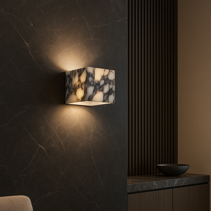 Marble cube wall lamp 0